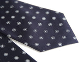 Navy blue screw print necktie, Cyberoptix Ties