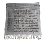 Lorem Ipsum Scarf: Black on silver.