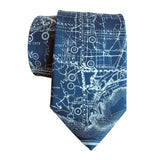 Los Angeles County Map Necktie. Ice on French Blue Tie, by Cyberoptix