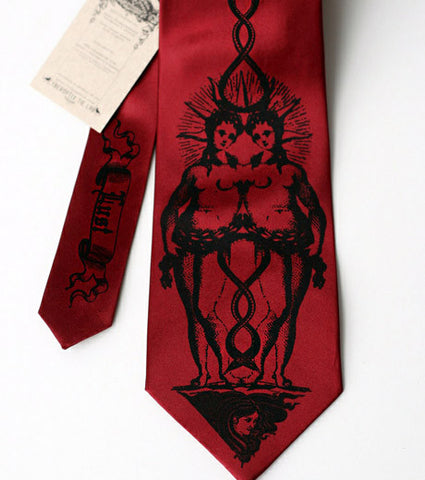 Lust Silk Necktie. 7 Deadly Sins tie.