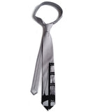 Mackinac Bridge Necktie. Black on silver.