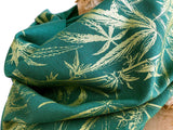 Cannabis Pashmina Scarf. Marijuana leaf printed bamboo scarf