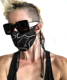 Matte Black Mask Chain, Face Mask Holder Necklace, steel mask leash