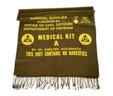 Civil Defense Medical Kit Scarf: Yellow on golden olive.