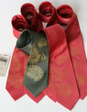 Custom wedding set - gold ink on charcoal, red.
