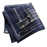 Capitol Theatre Blueprint Pocket Square, Navy Blue. Detroit Opera House