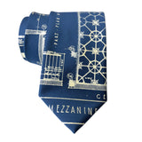 Capitol Theatre Blueprint Necktie, French Blue. Detroit Opera House Ties, by Cyberoptix