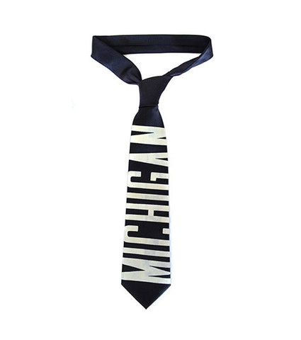 Bus Scroll Necktie: Michigan Avenue, Microfiber