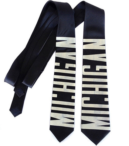 Bus Scroll Necktie: Michigan Avenue, Silk