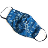 Milky Way Galaxy Face Mask, fabric face cover. French Blue
