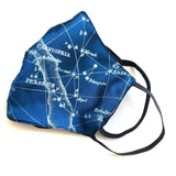 Milky Way Galaxy Face Mask, fabric face cover. French Blue