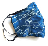 Milky Way Galaxy Face Mask, fabric face cover. French Blue