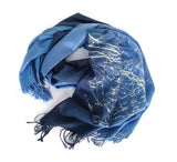 Celestial print blue ombre pashmina scarf, by Cyberoptix