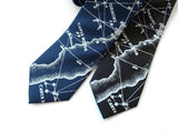 Star chart herringbone silk neckties