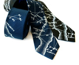 Milky Way Galaxy herringbone silk necktie