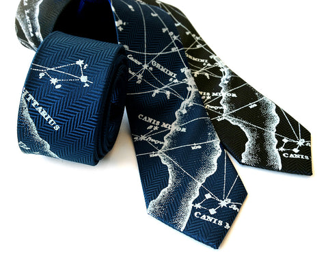 Milky Way Galaxy Silk Necktie. Herringbone silk tie.