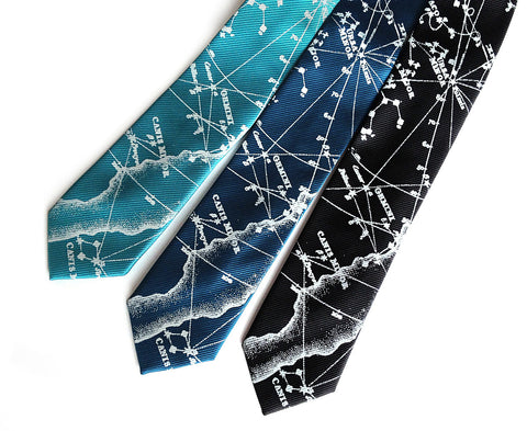 Milky Way Galaxy Necktie, Fine Woven Stripe Tie