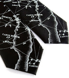 Milky Way Star Chart Neckties, black.