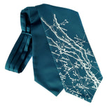 Milky Way Cravat tie. Ice blue peacock ascot.
