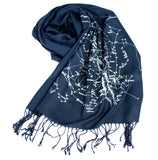 Navy Blue Milky Way Galaxy star chart scarf.