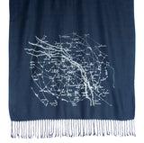 Navy Blue Milky Way Galaxy star chart scarf.