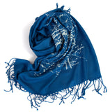 Cobalt Blue Milky Way Galaxy star chart scarf.