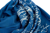 Cobalt Blue Milky Way Galaxy star chart scarf.