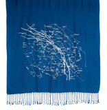 Cobalt Blue Milky Way Galaxy star chart scarf.