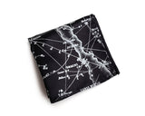 Galaxy pocket square: black