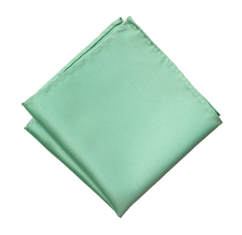Mint Green Pocket Square. Solid Color Satin Finish, No Print