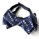 Moon Phases Self Tie Bow Tie: Navy Blue, b y Cyberoptix