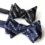 Moon Phase Bow Ties, Lunar Calendar Polka Dots