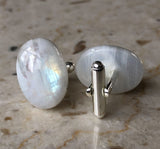 Moonstone Cufflinks. Iridescent stone cufflinks