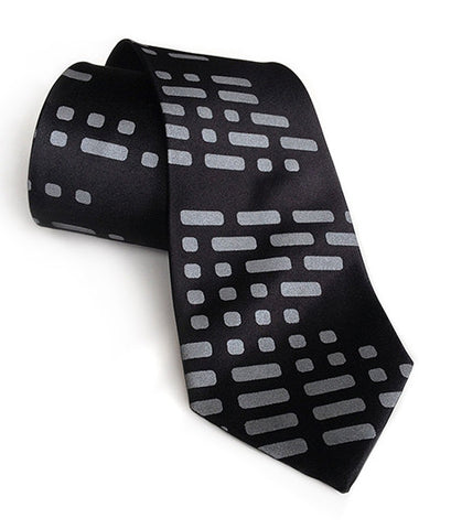 Morse Code Silk Necktie