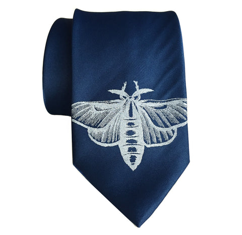 Moth Print Silk Necktie