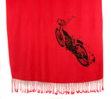 red vintage motorcycle scarf