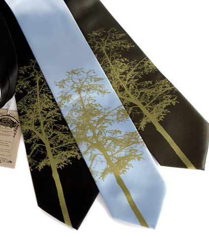 Aspen Necktie. Tree Silhouette Tie