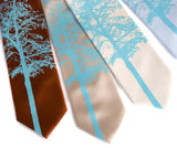 Aspen Necktie: Sky on cinnamon, champagne, cream, sky blue