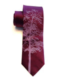 Aspen necktie, custom print: Radiant orchid on spiced wine