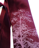Custom Aspen necktie: Radiant orchid on spiced wine.