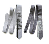 Black, silver, charcoal Aspen Print linen necktie, by Cyberoptix
