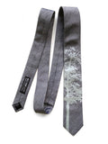 Cyberoptix Aspen Necktie: ice charcoal linen tie.