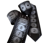 Movie Film Countdown necktie. Academy Film Leader silk tie