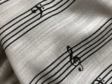 Platinum Music Manuscript Paper Bamboo Scarf, fabric detail. by Cyberoptix