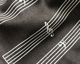 Music Manuscript Paper Bamboo Scarf, Black. Fabric texture detail. by Cyberoptix