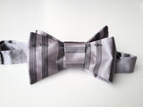 Sheet music bow tie: Black on silver