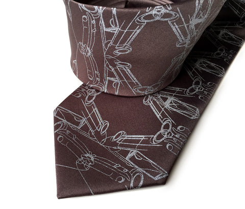 Cargyle Necktie. Classic Car Print Tie