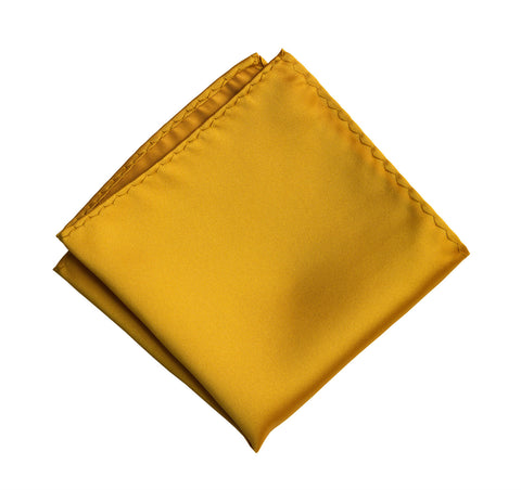 Mustard Yellow Pocket Square. Solid Color Satin Finish, No Print