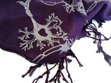 Neuron Pashmina.. Dove grey on Eggplant.