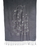 Axon & Dendrtite Scarf. Dove grey on charcoal.